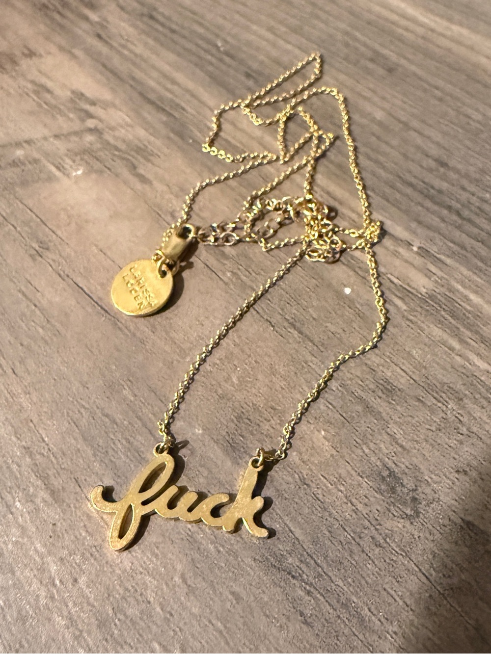 Larissa Loden F*ck Script Gold Necklace - Picture 4 of 5